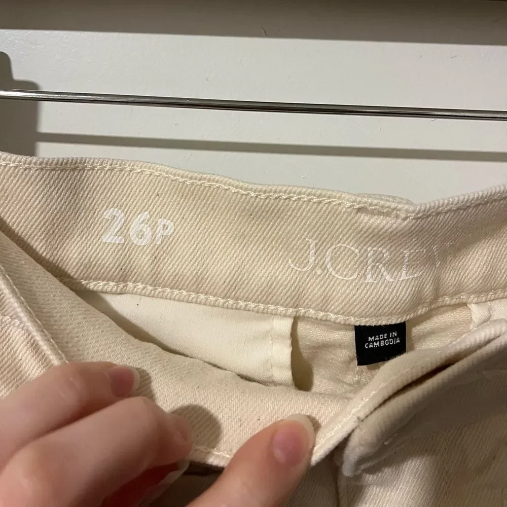 J.Crew Petite high-rise flare jean size 26 cream